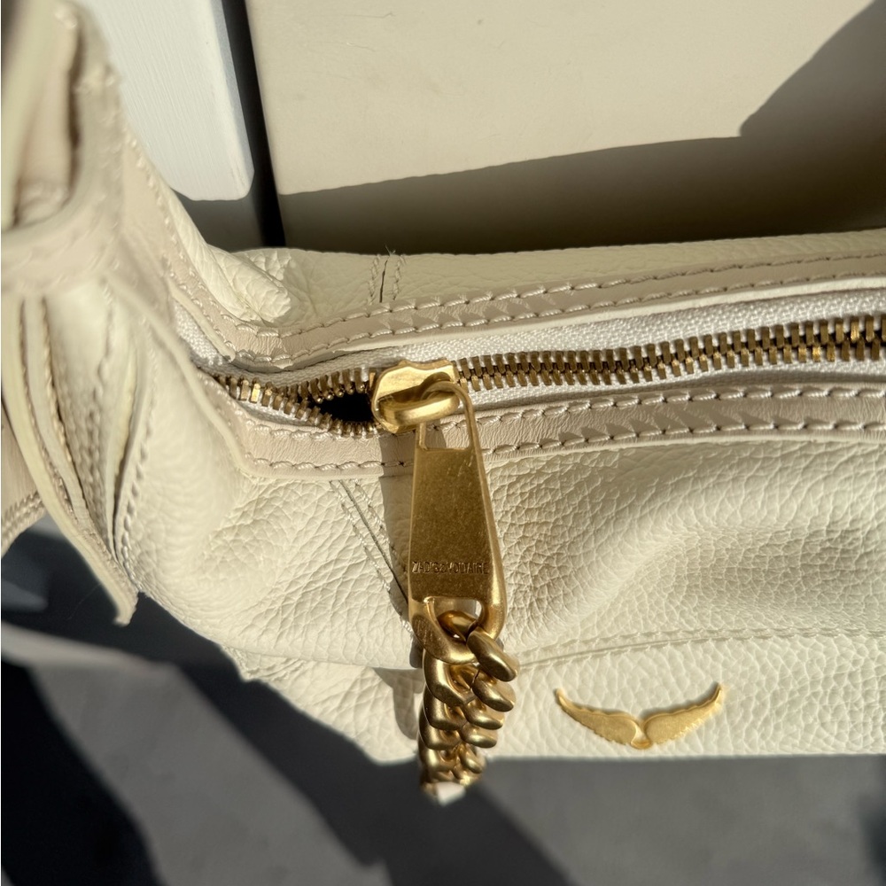 Zadig & Voltaire Cream Shoulder Bag with Gold Chain - Picture 2 of 8